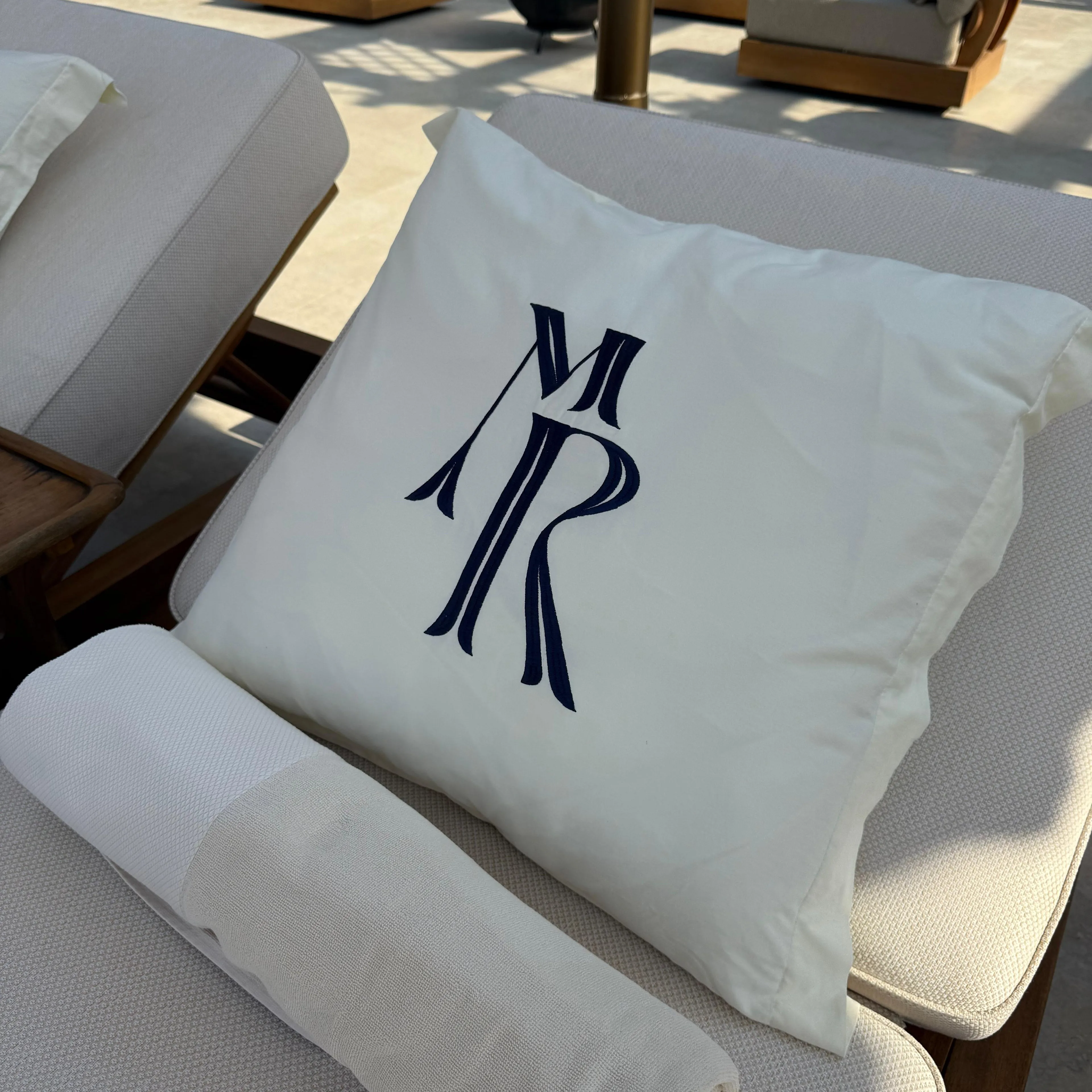 Monogrammed cushion
