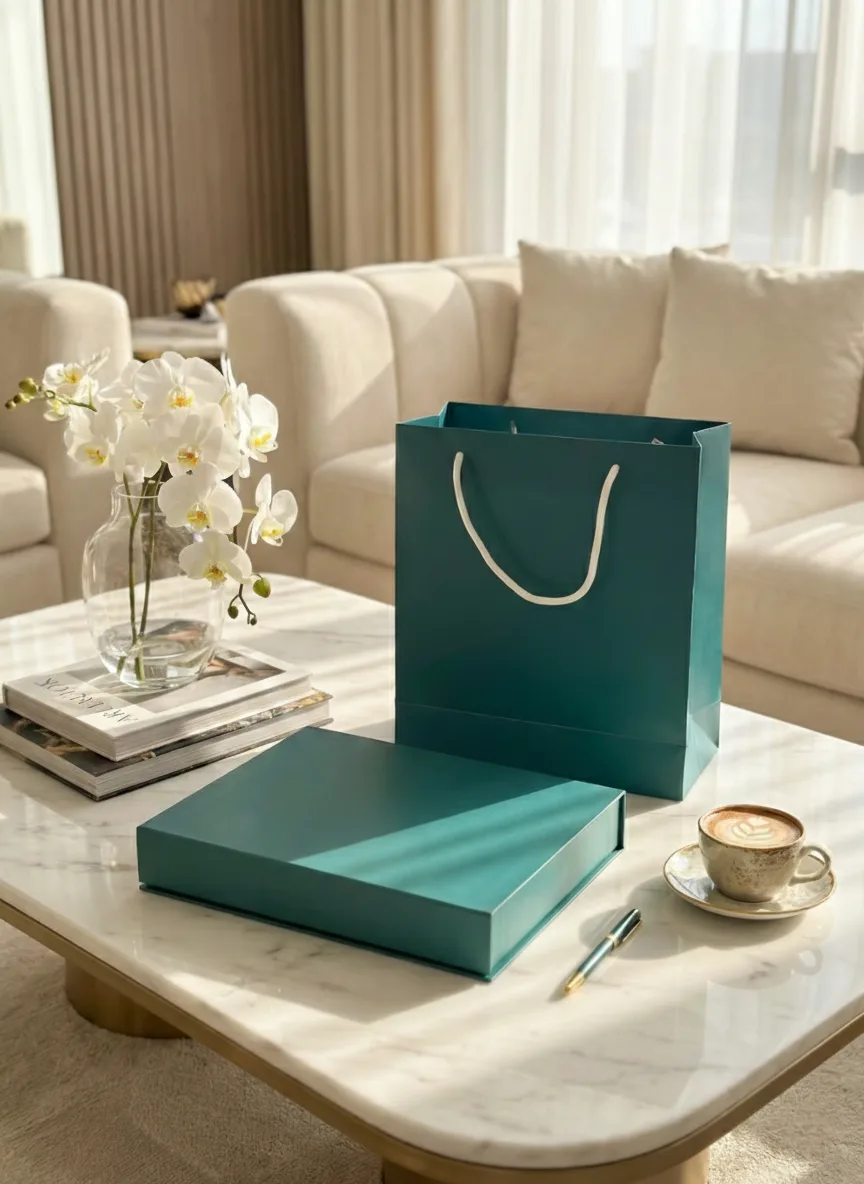 Custom branded gift bag and box